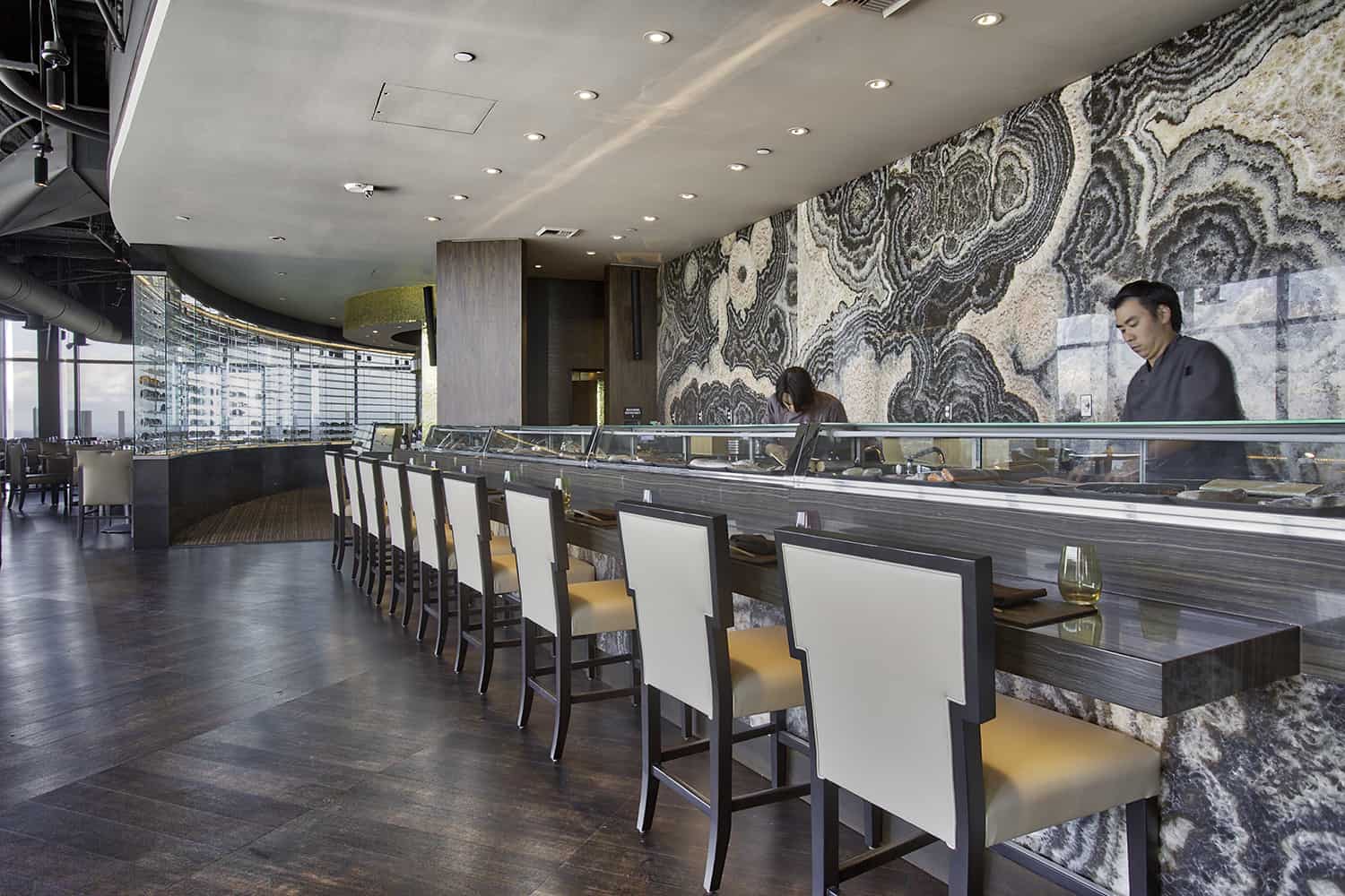 Bellevue sushi bar in fine dining restaurant with barside seating