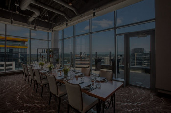 Bellevue private dining suite with indoor and outdoor seating at high end steakhouse