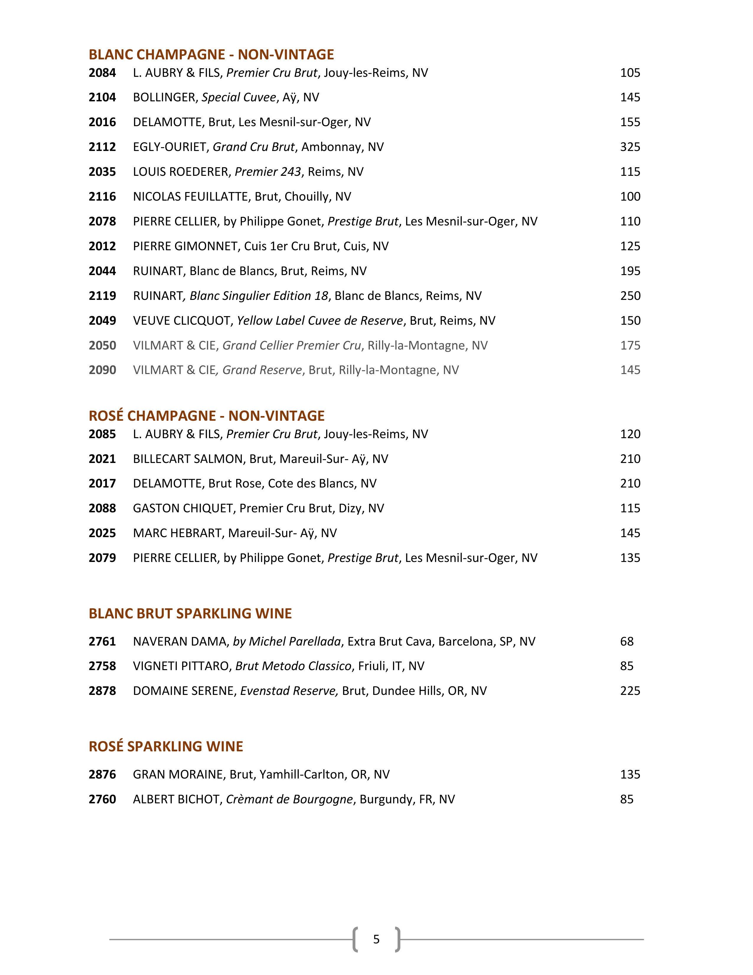 Wine & Spirits List Ascend Prime Steak & Sushi