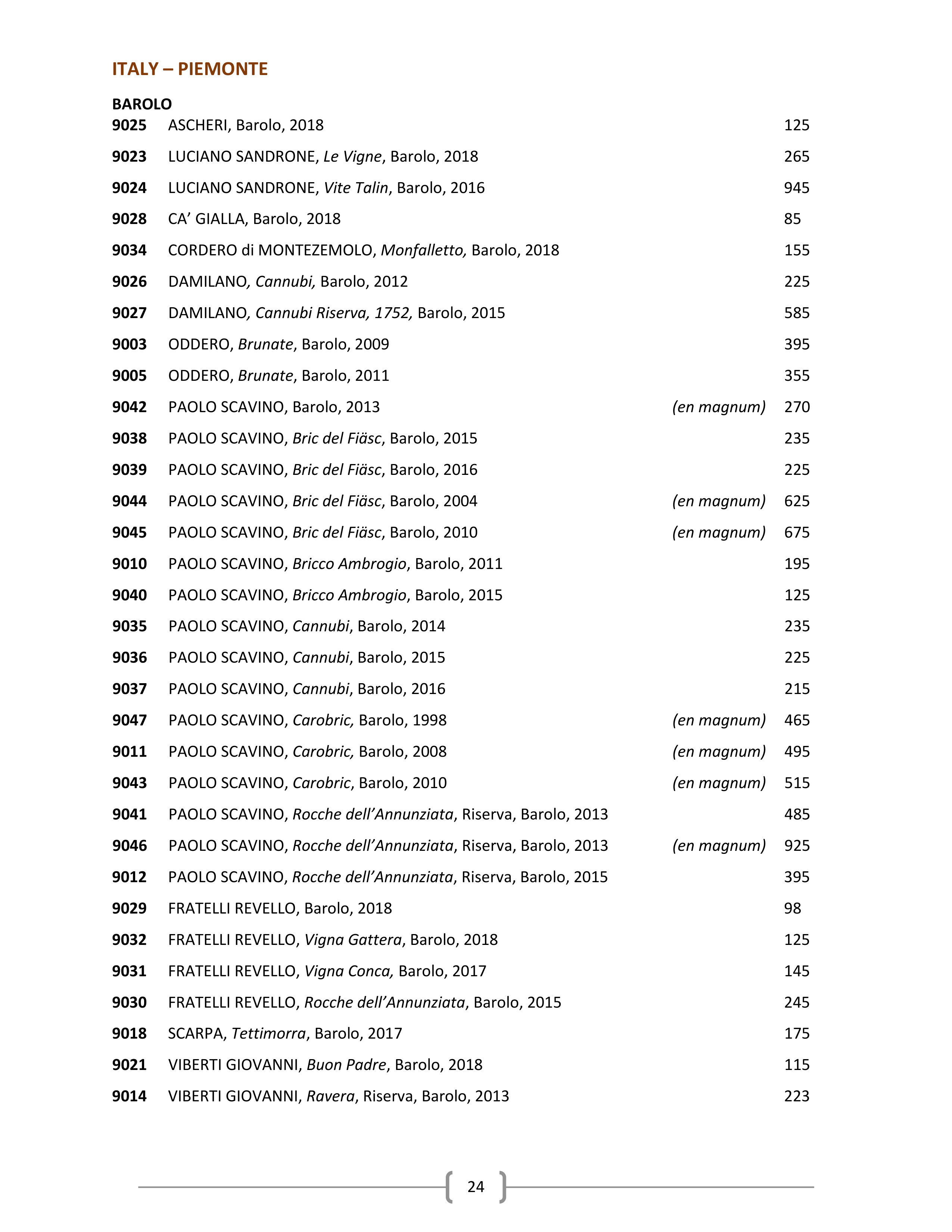 Wine & Spirits List Ascend Prime Steak & Sushi