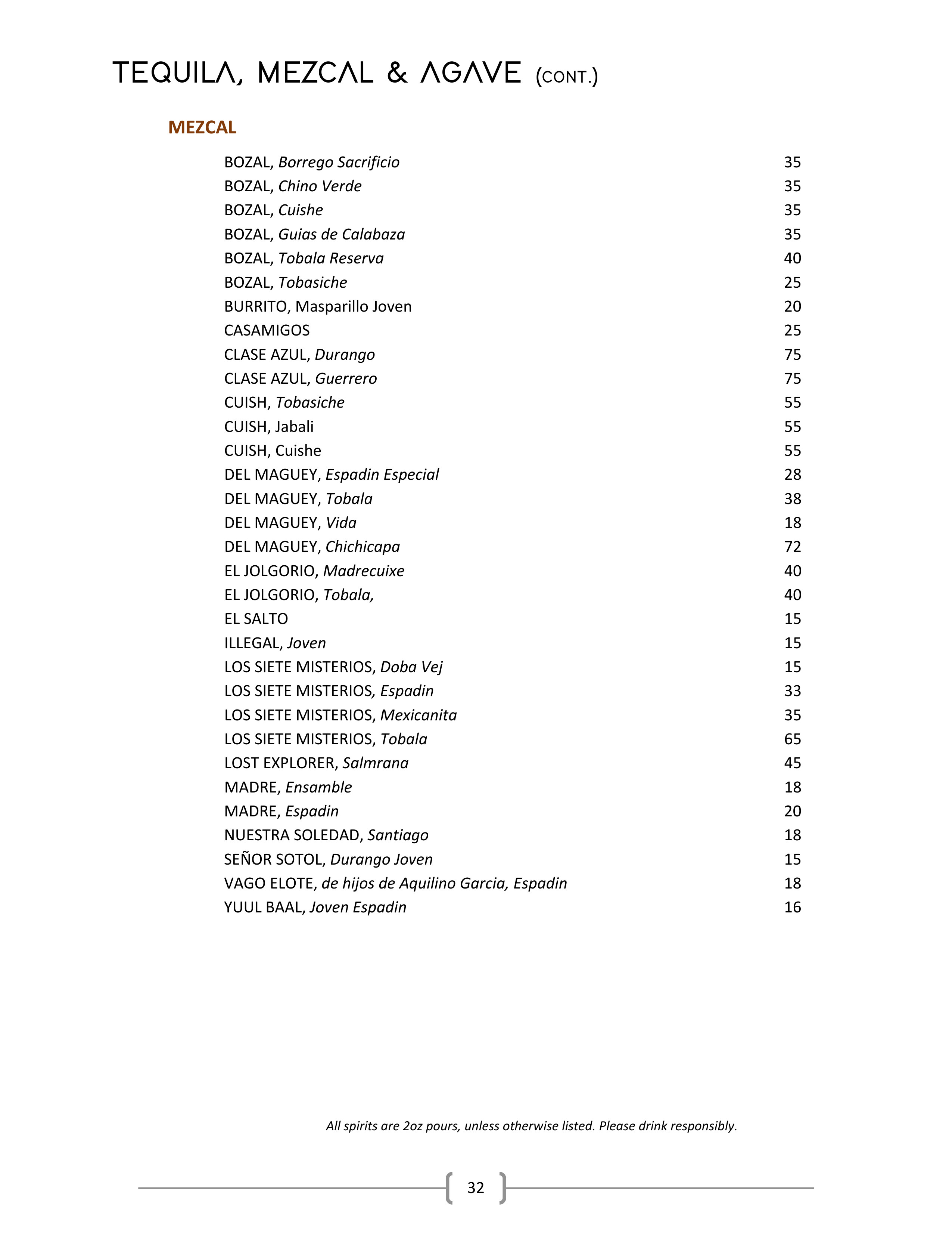 Wine & Spirits List Ascend Prime Steak & Sushi