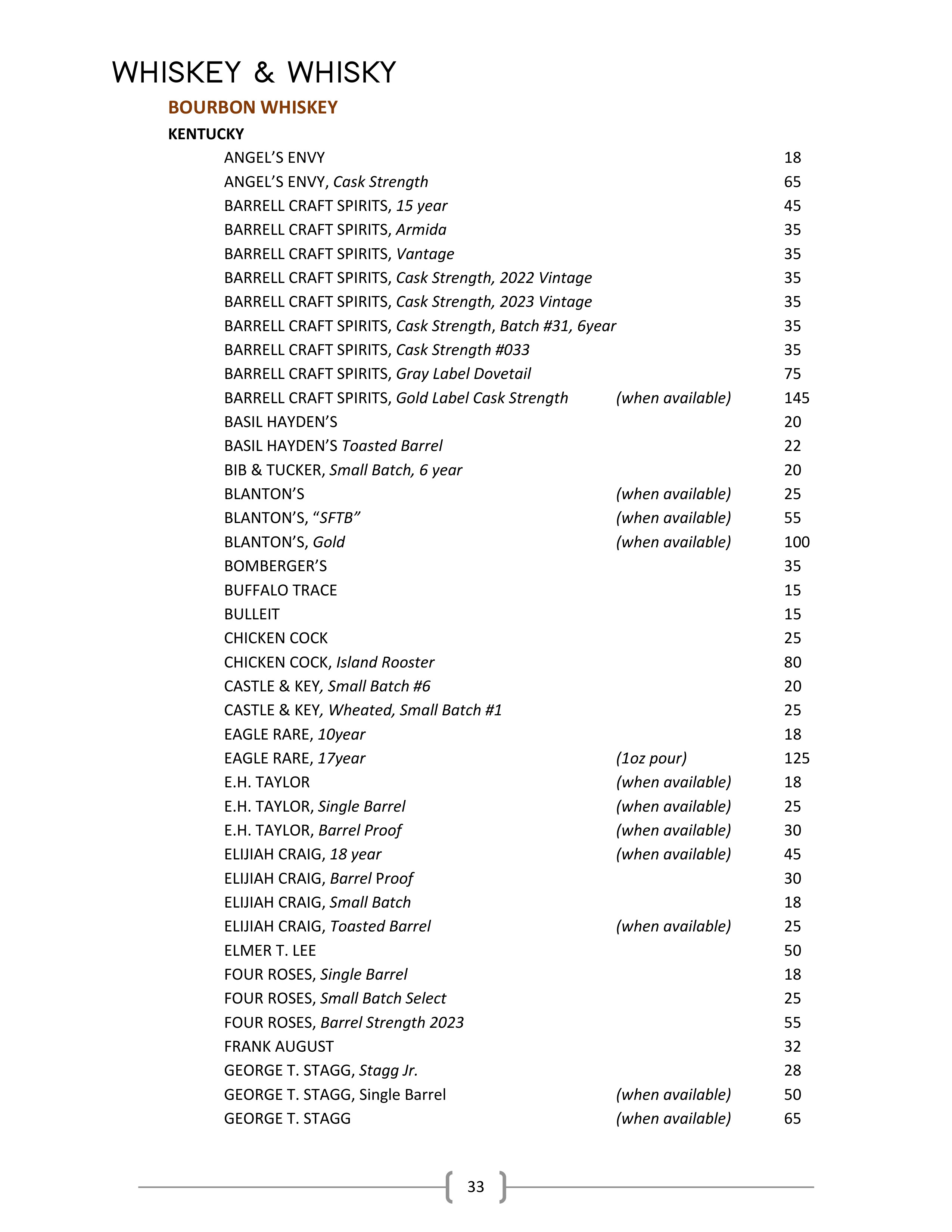 Wine & Spirits List Ascend Prime Steak & Sushi