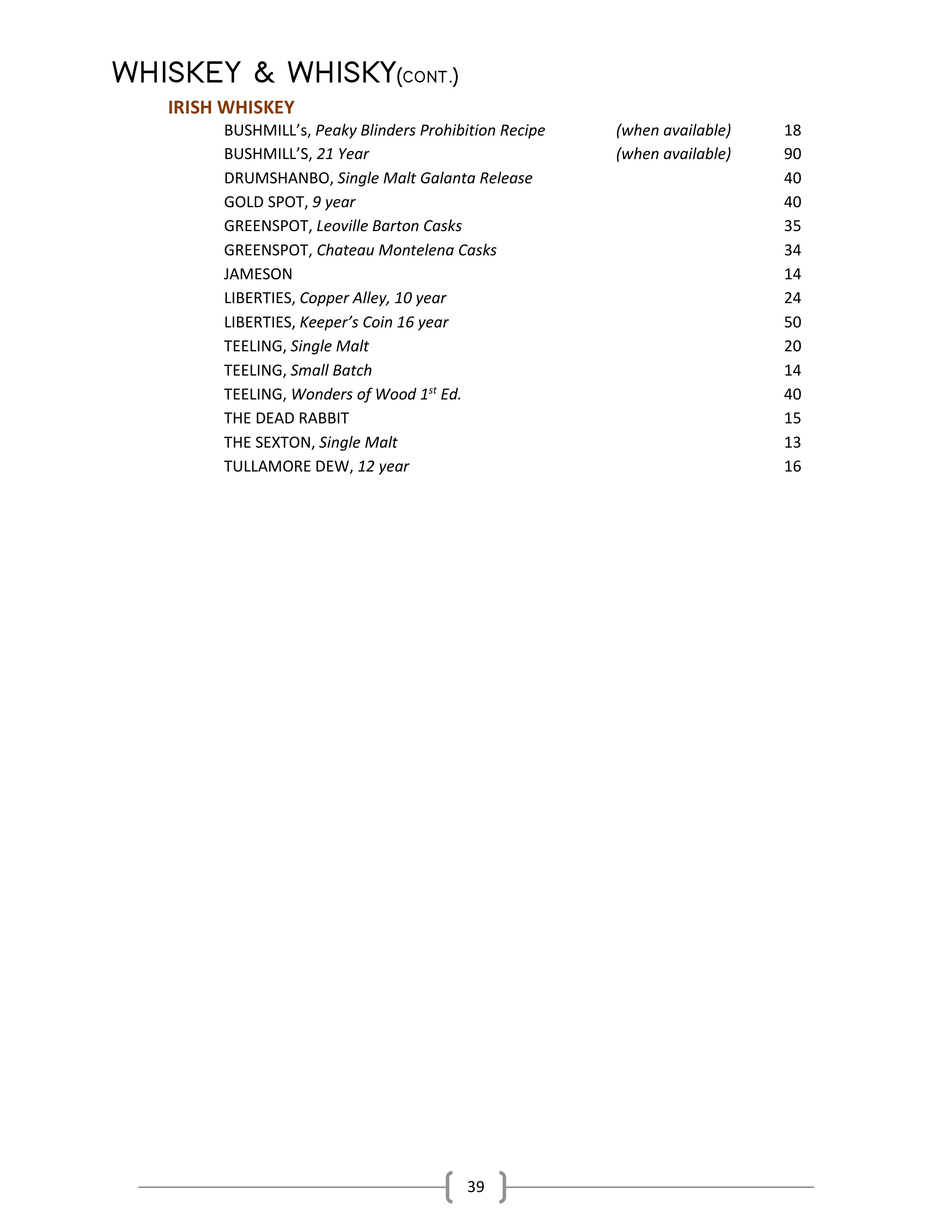 Wine & Spirits List Ascend Prime Steak & Sushi