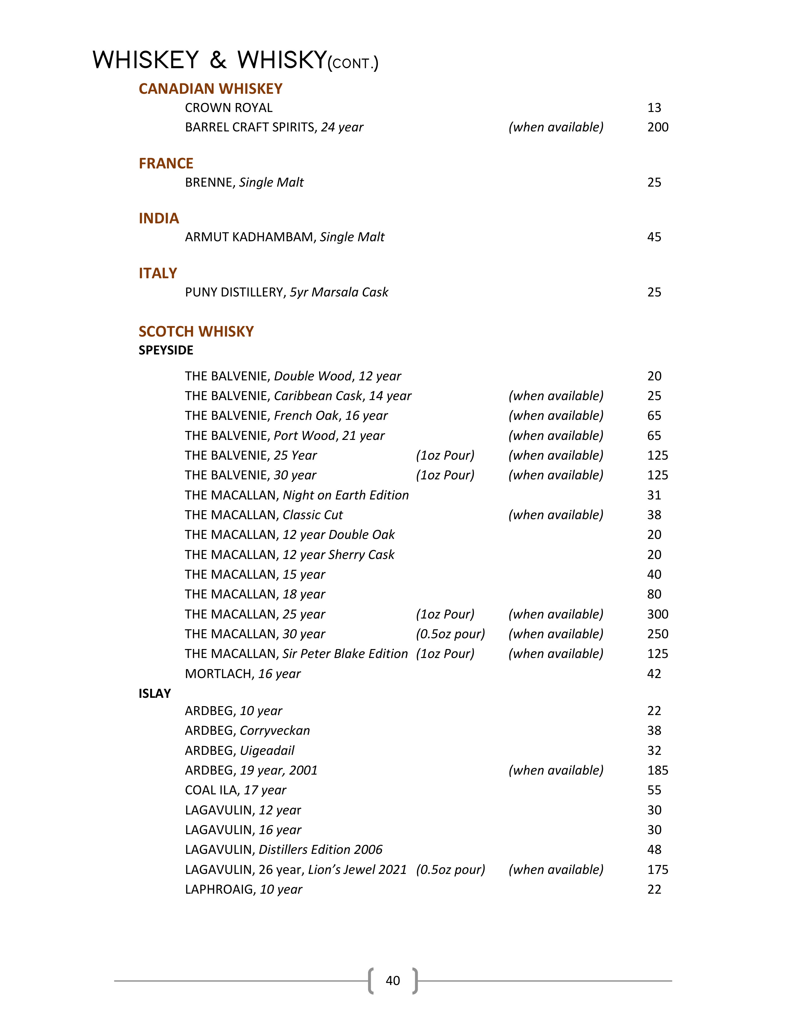 Wine & Spirits List Ascend Prime Steak & Sushi