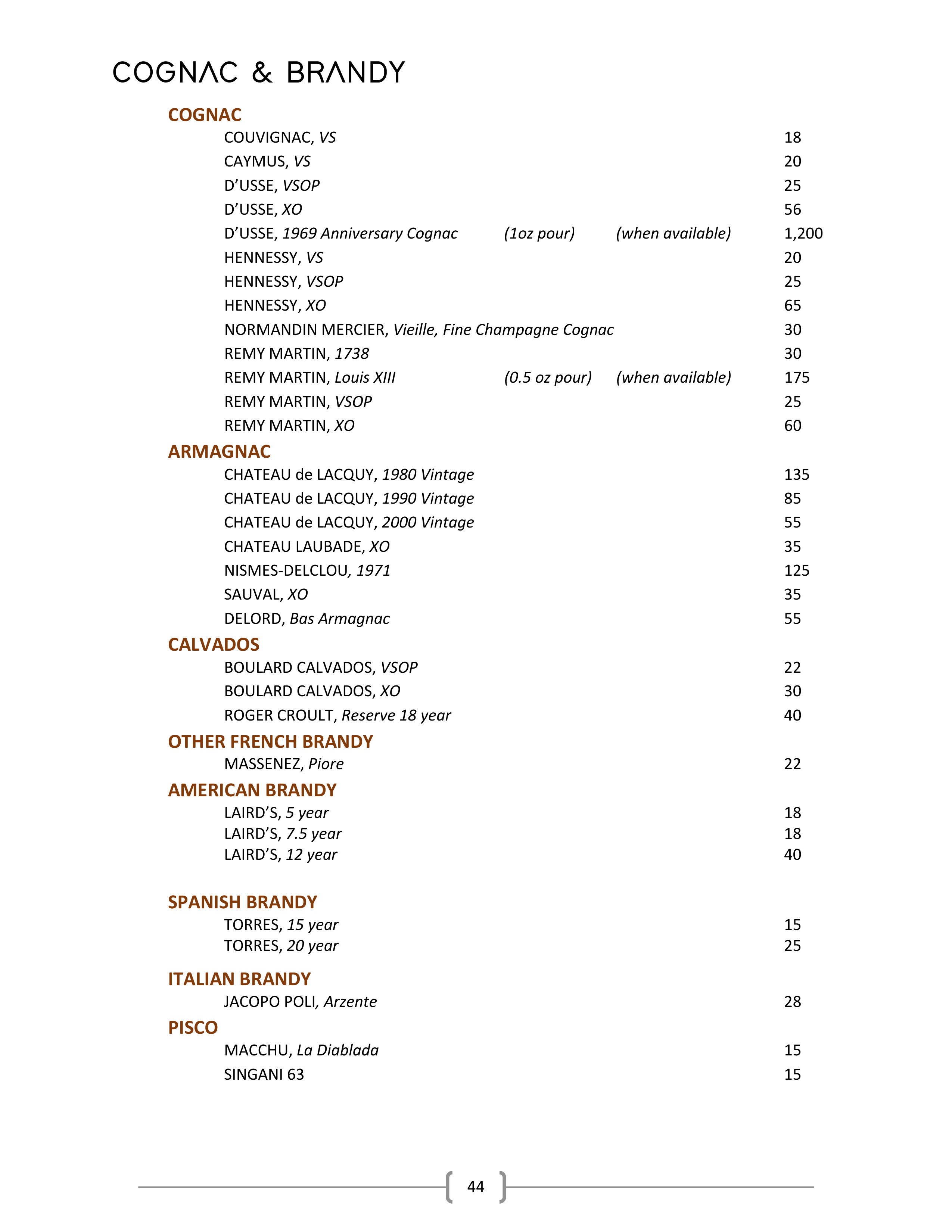 Wine & Spirits List Ascend Prime Steak & Sushi