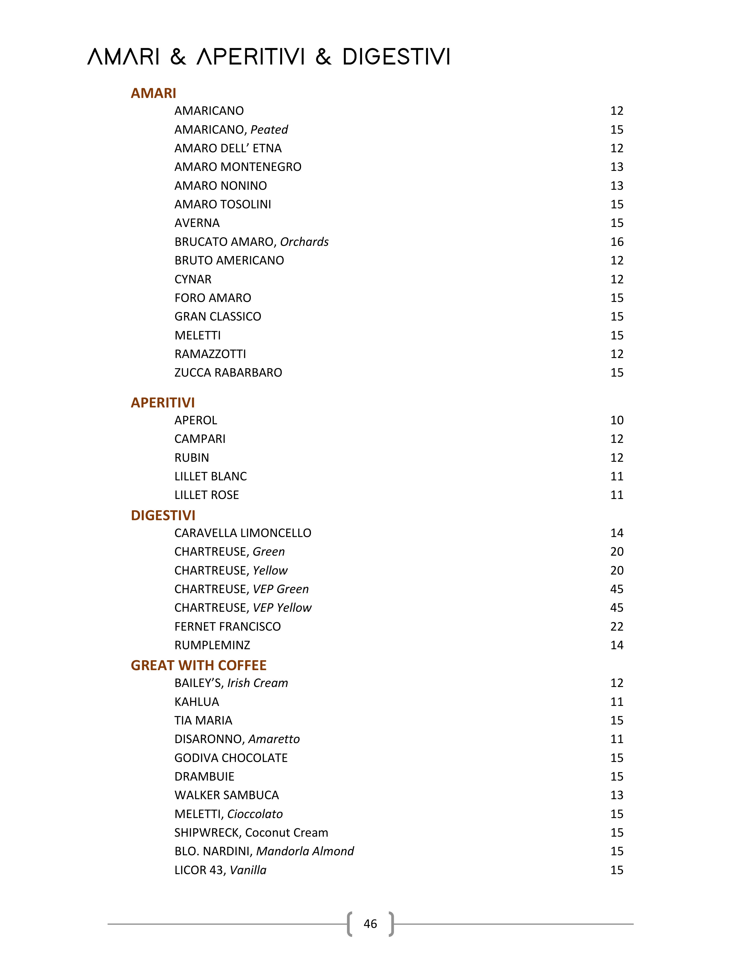 Wine & Spirits List Ascend Prime Steak & Sushi