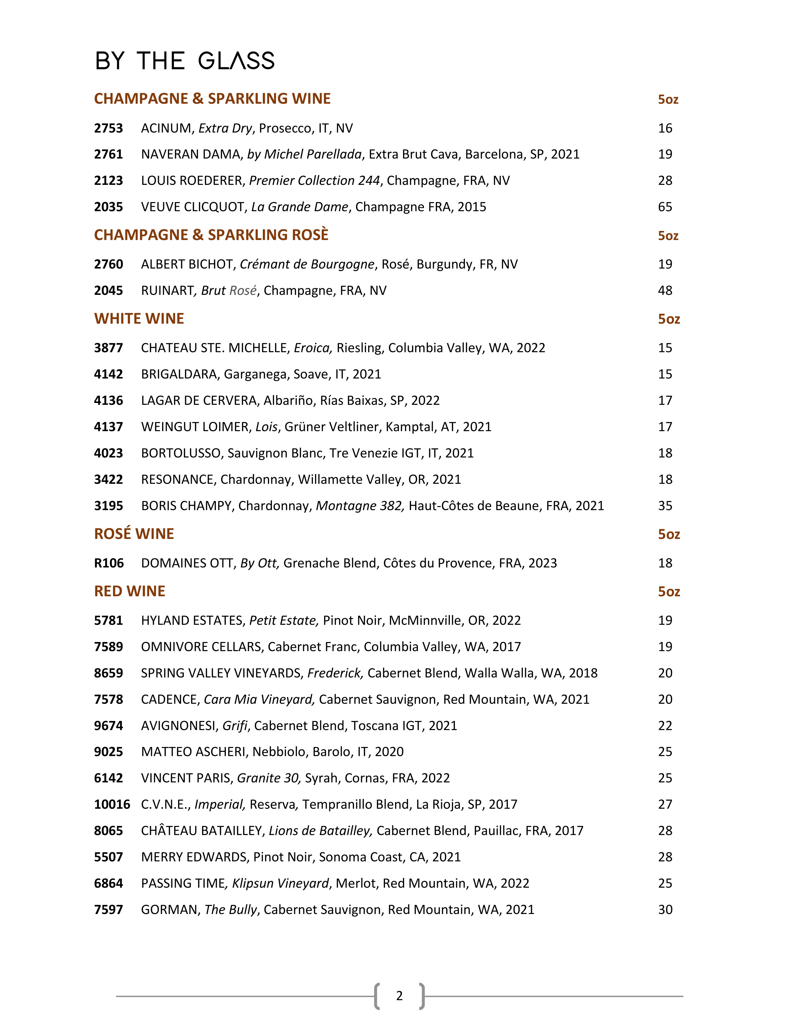 4. Wine & Spirits List - Ascend Prime