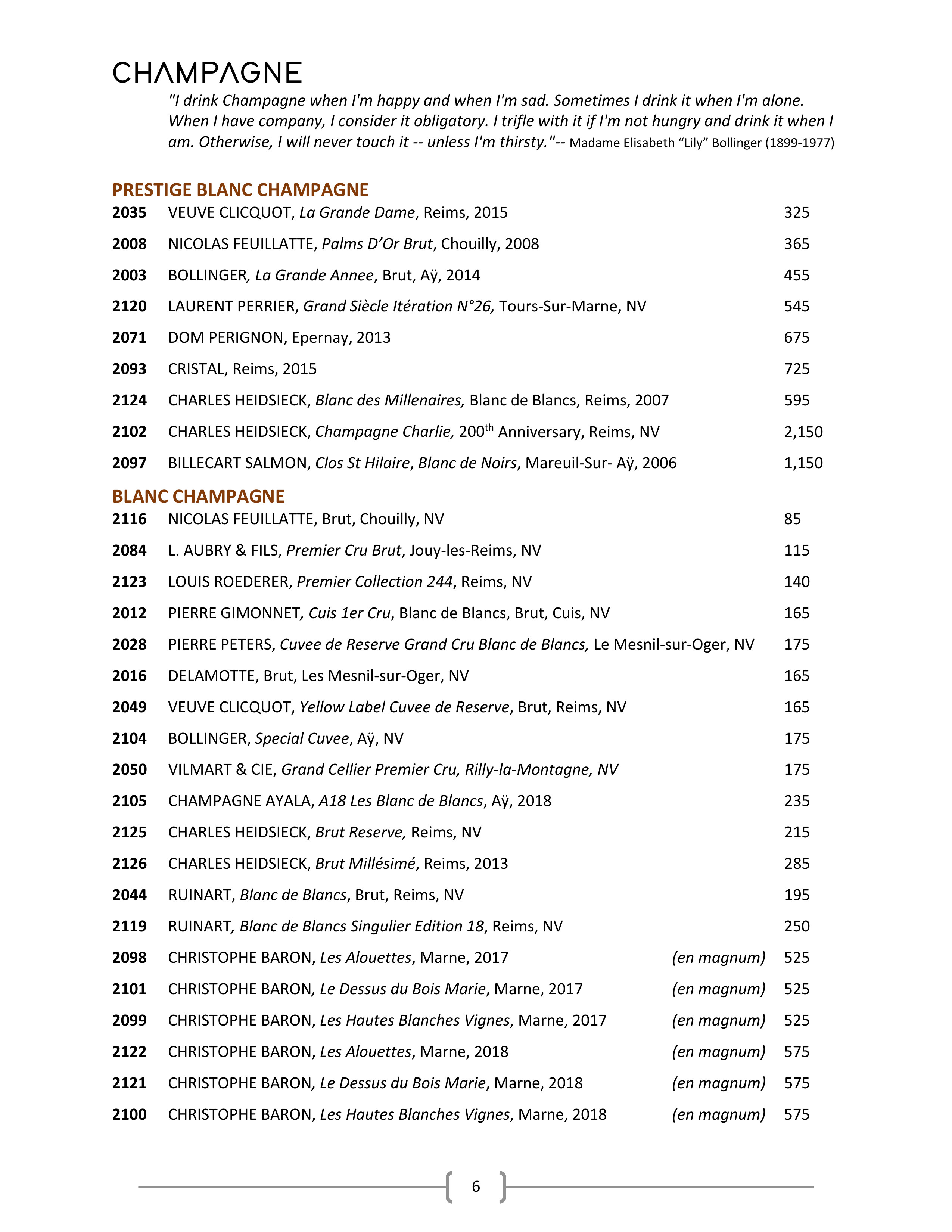 8. Wine & Spirits List - Ascend Prime