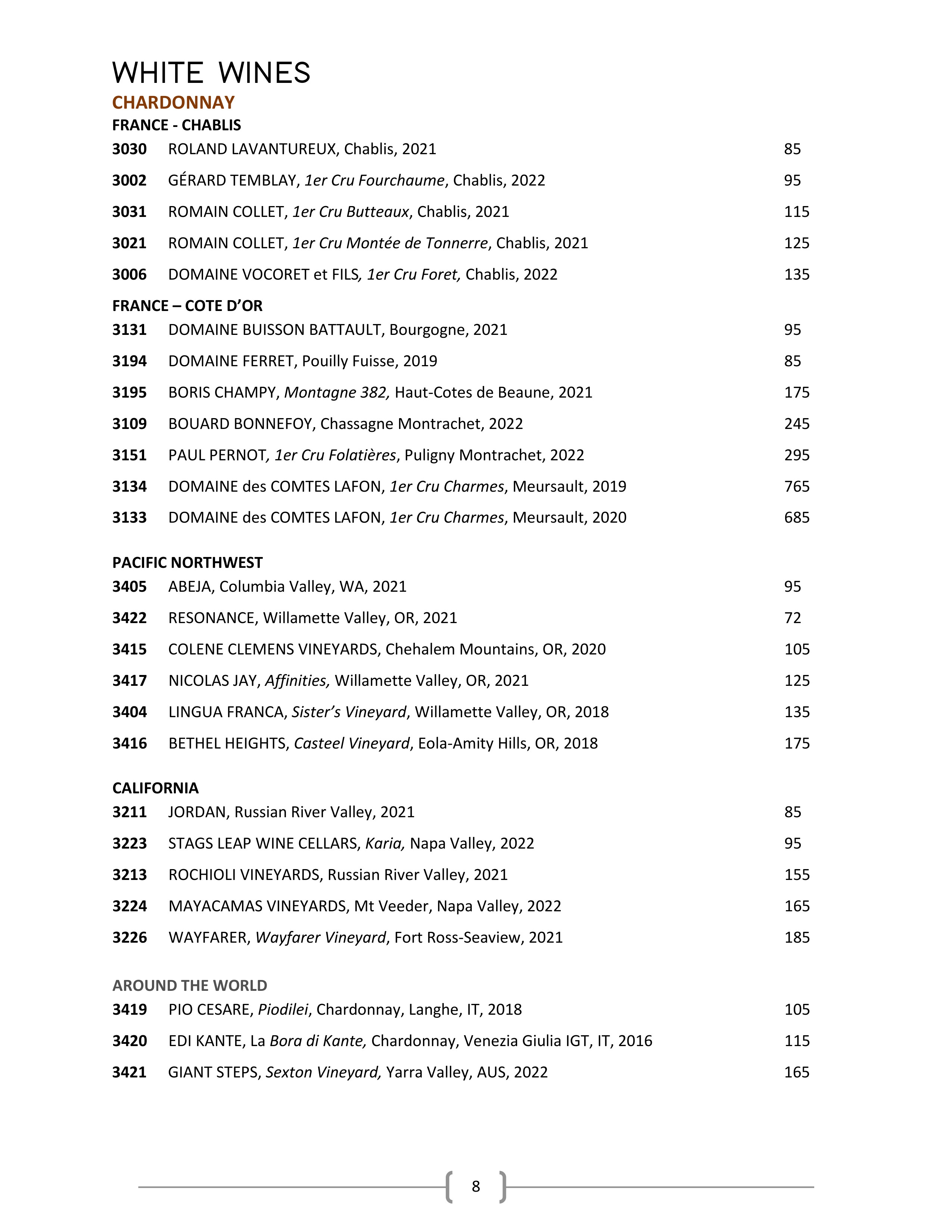 10. Wine & Spirits List - Ascend Prime