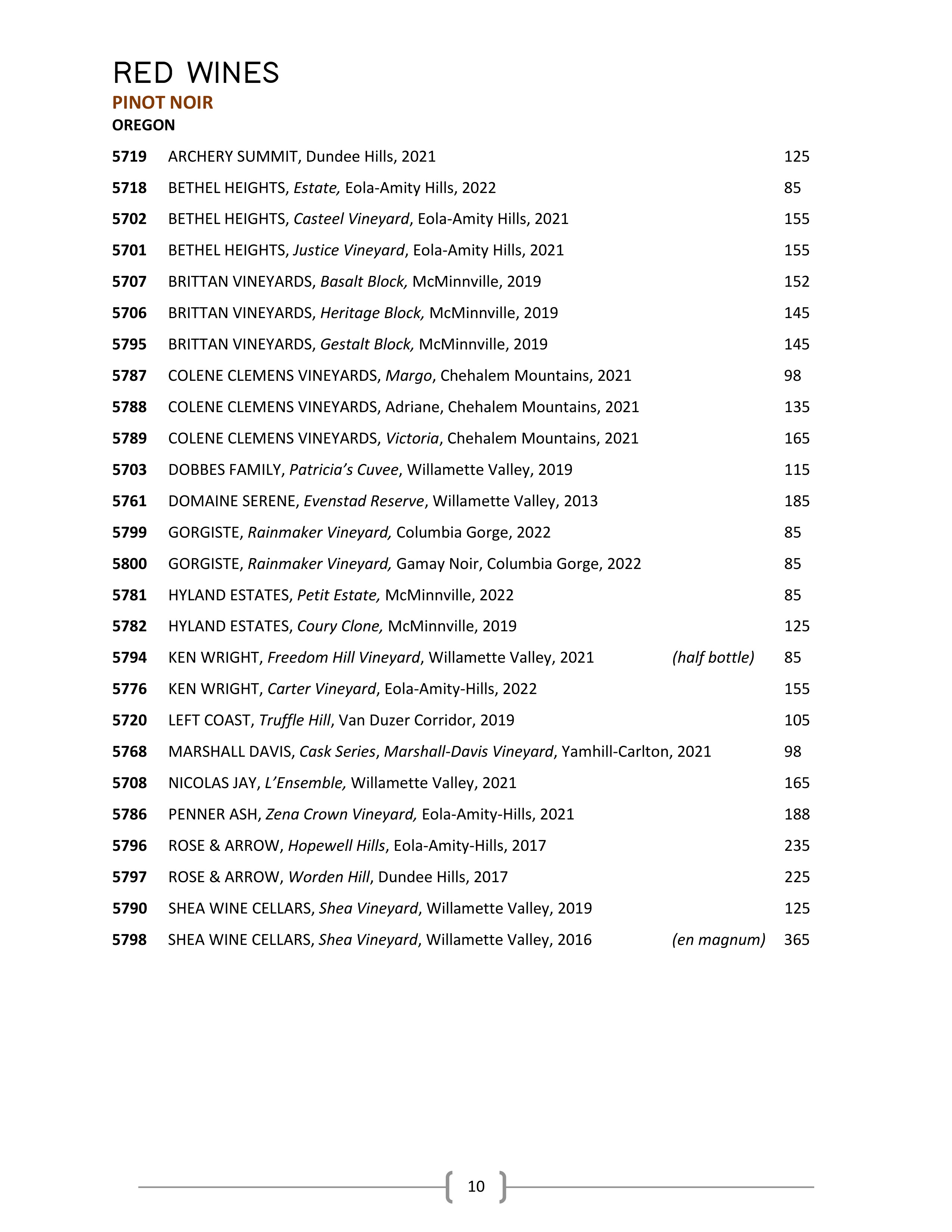 12. Wine & Spirits List - Ascend Prime