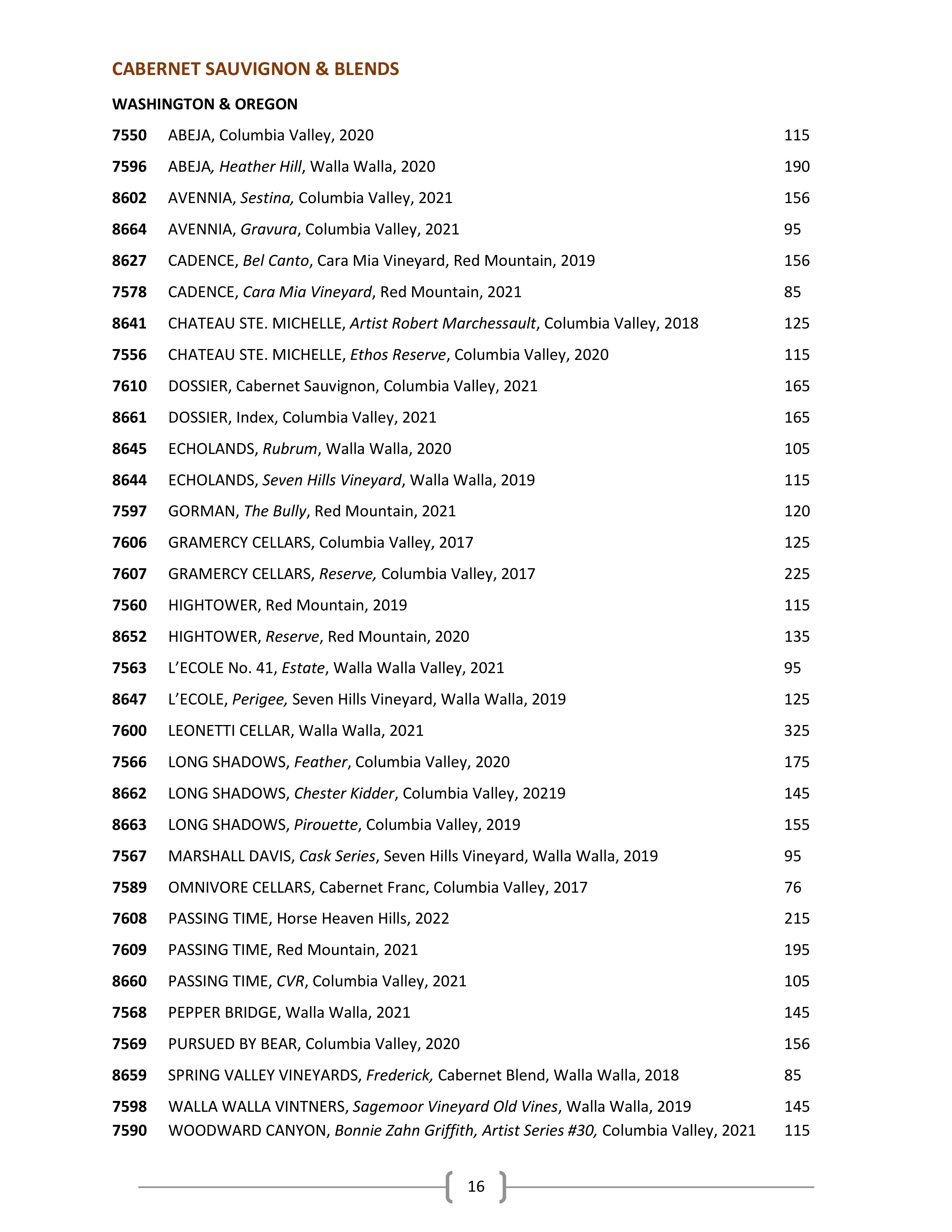 18. Wine & Spirits List - Ascend Prime