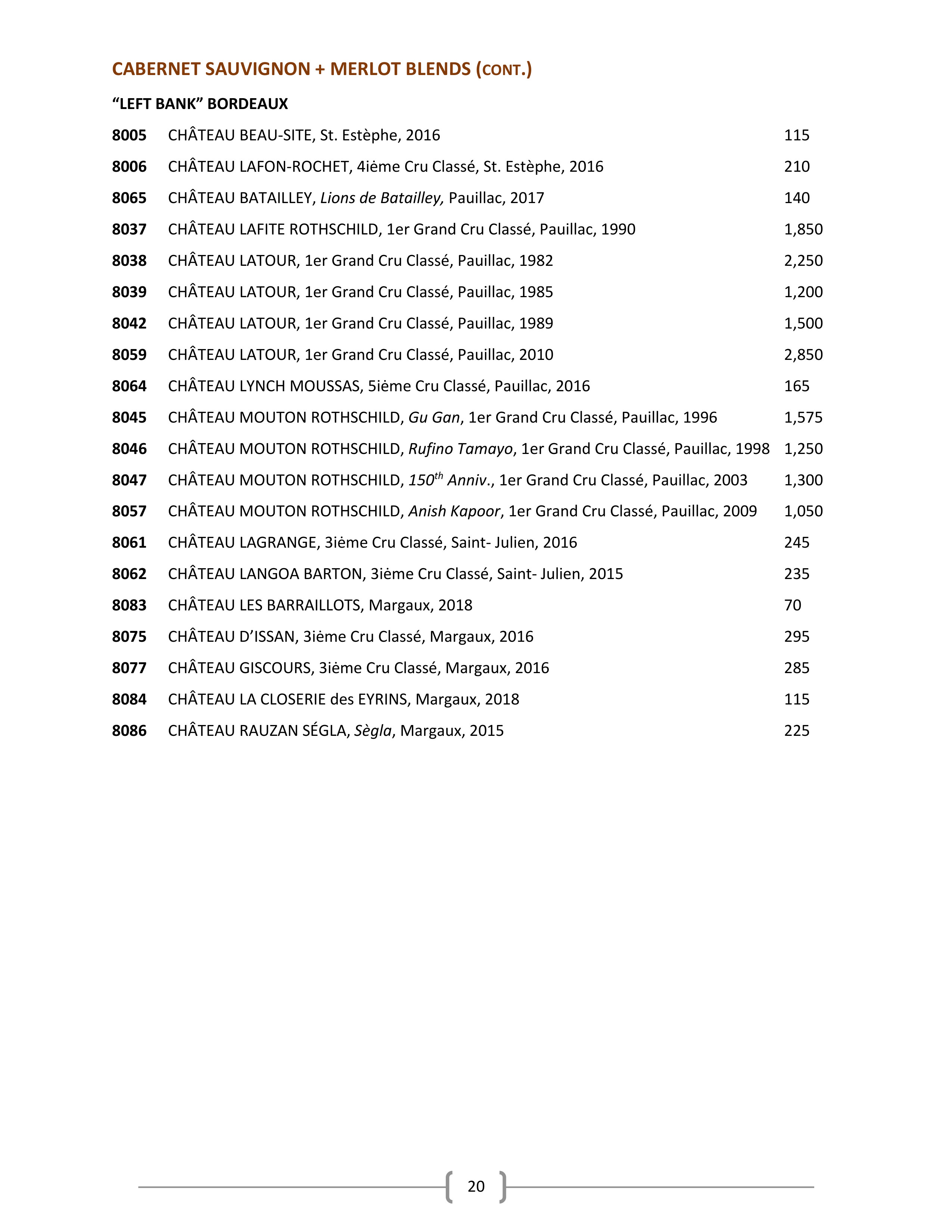 22. Wine & Spirits List - Ascend Prime