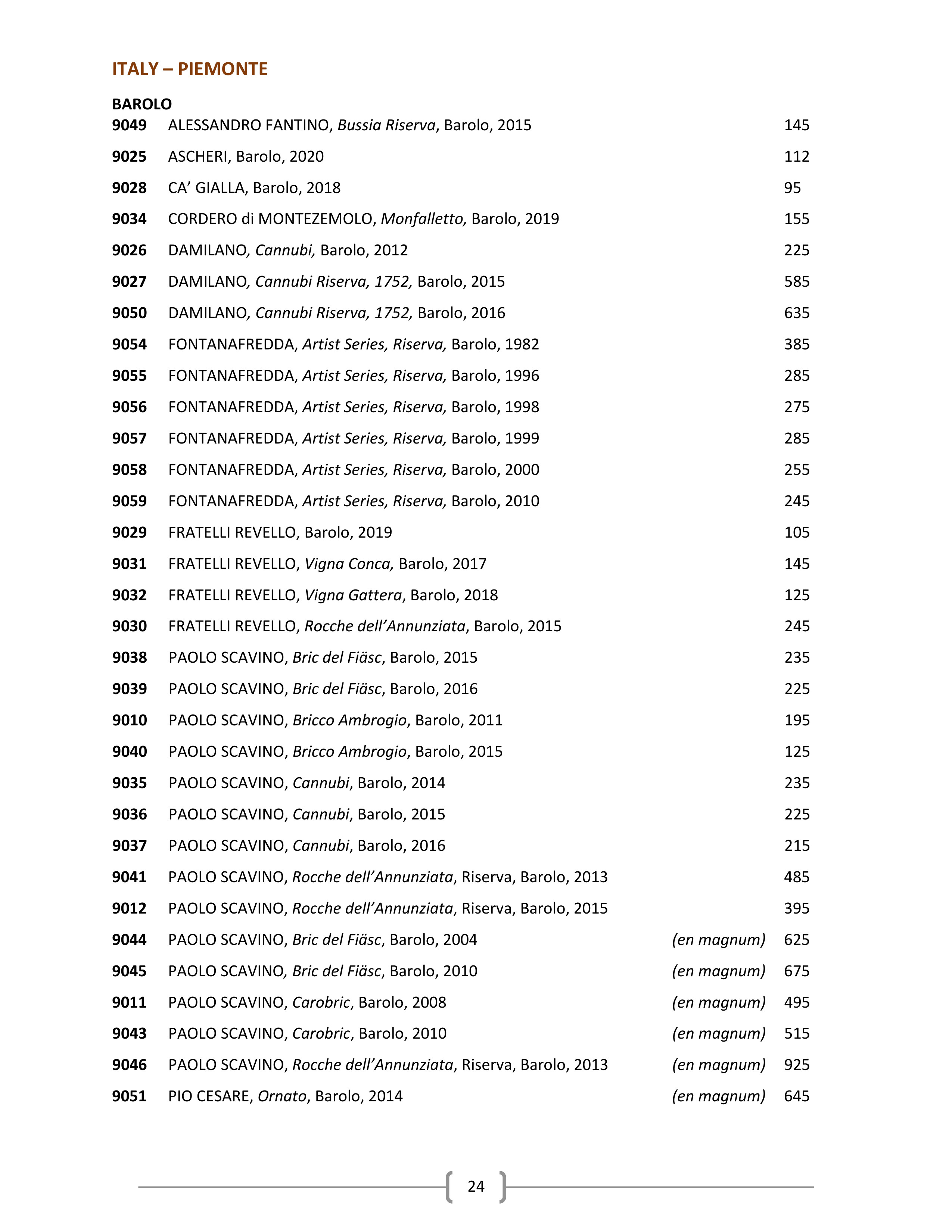 26. Wine & Spirits List - Ascend Prime