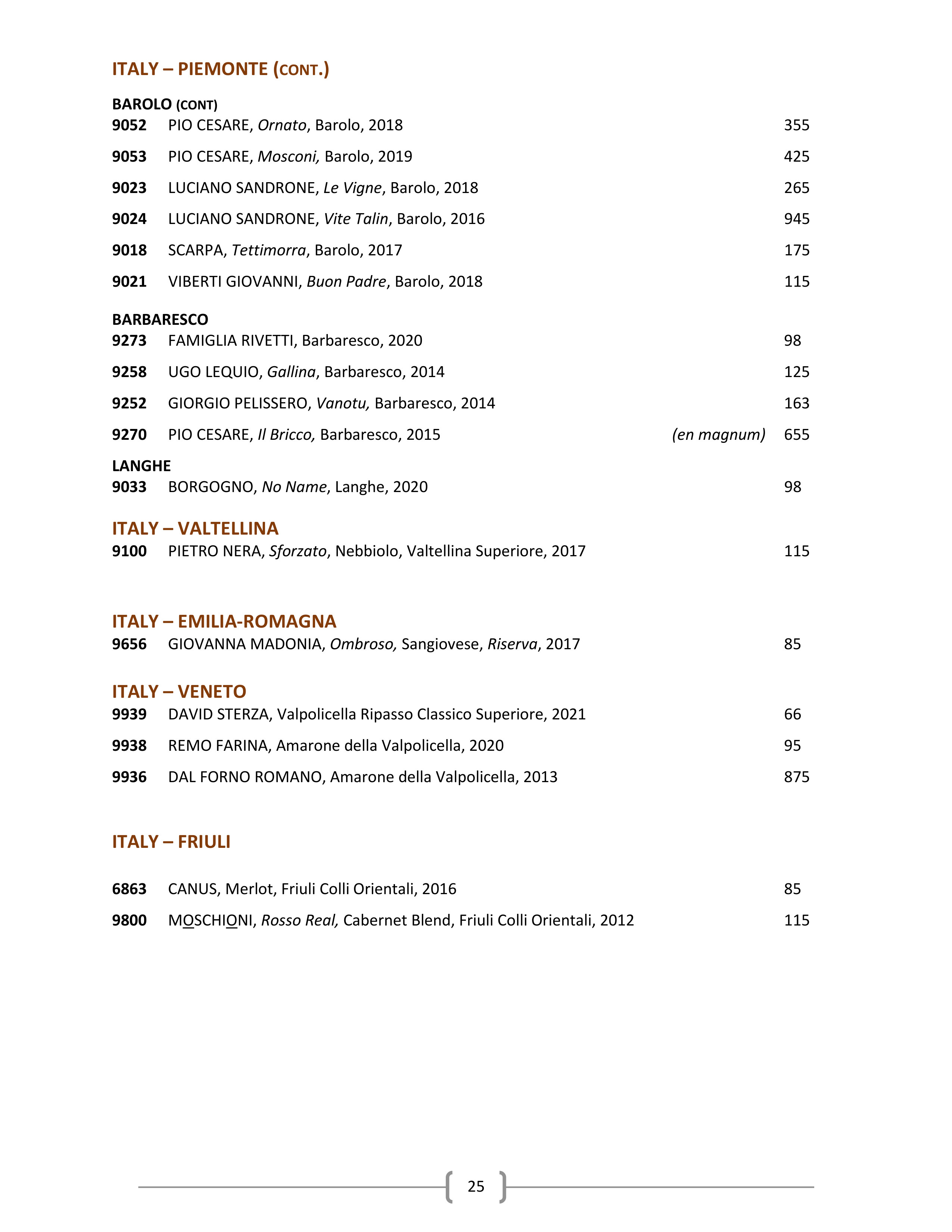 27. Wine & Spirits List - Ascend Prime