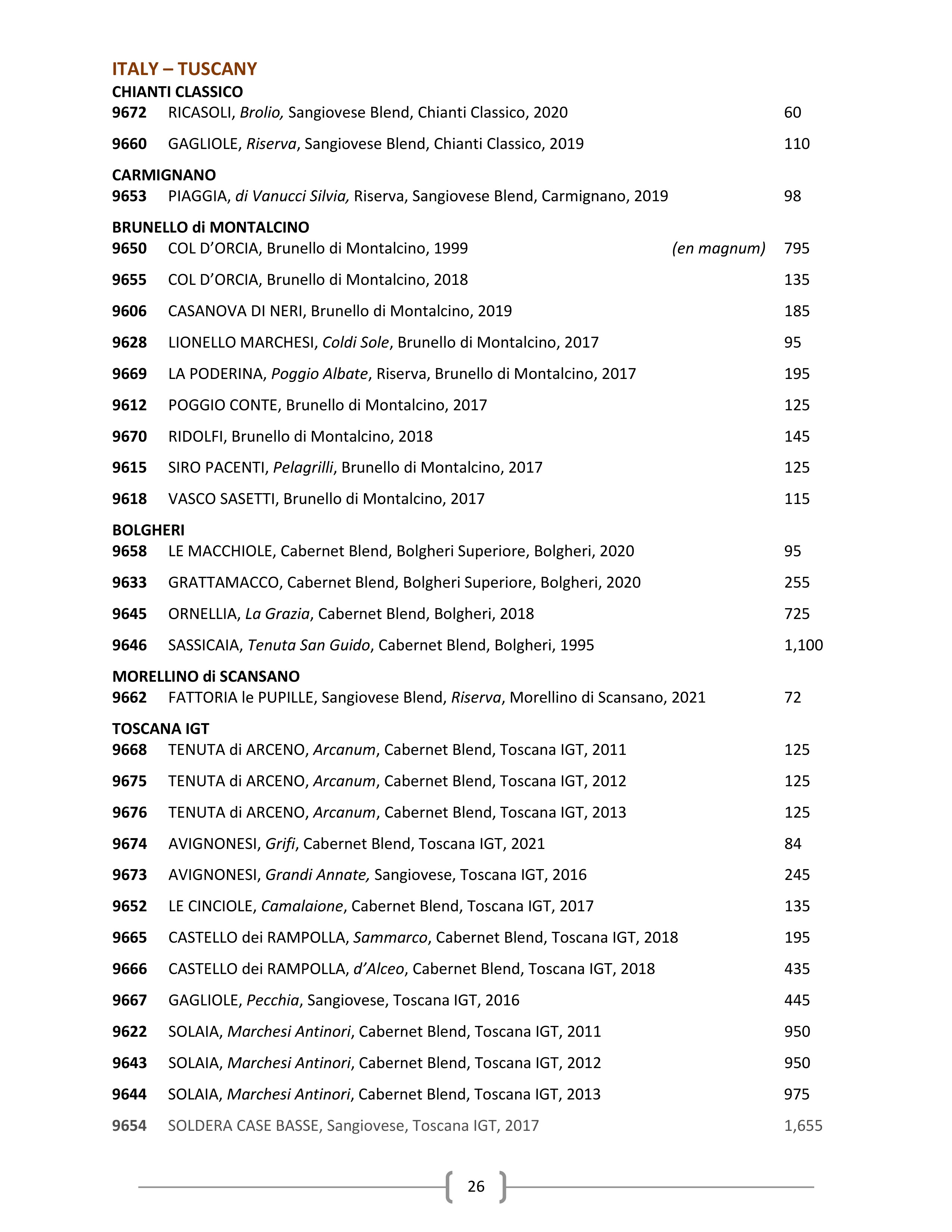 28. Wine & Spirits List - Ascend Prime