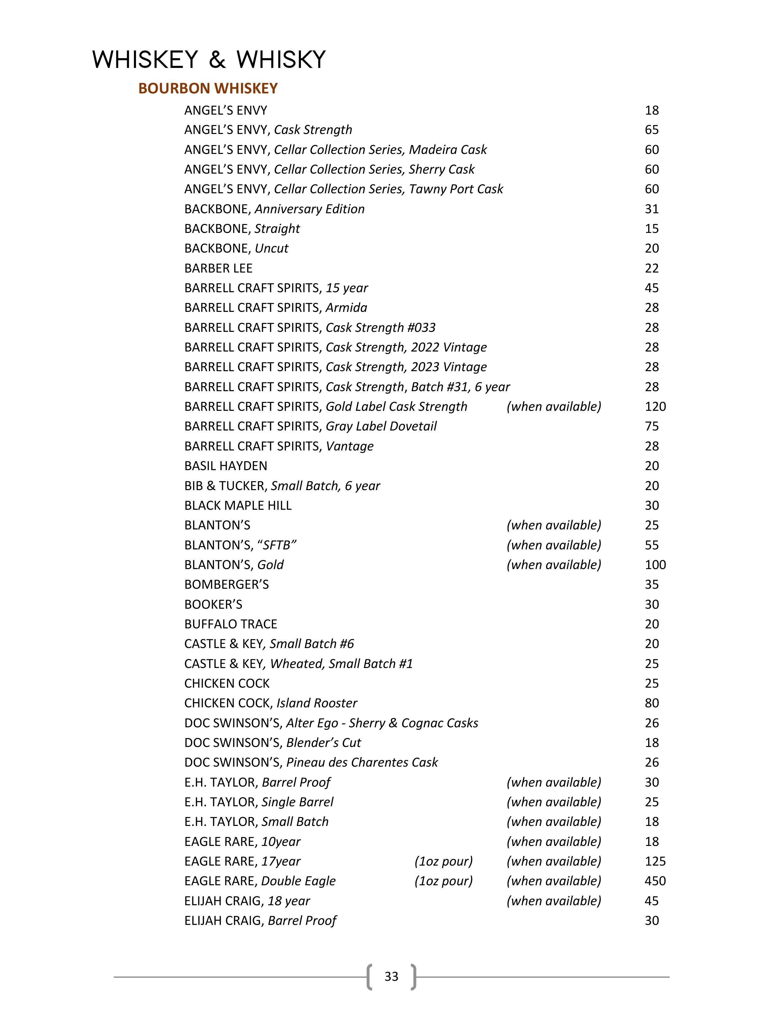 35. Wine & Spirits List - Ascend Prime