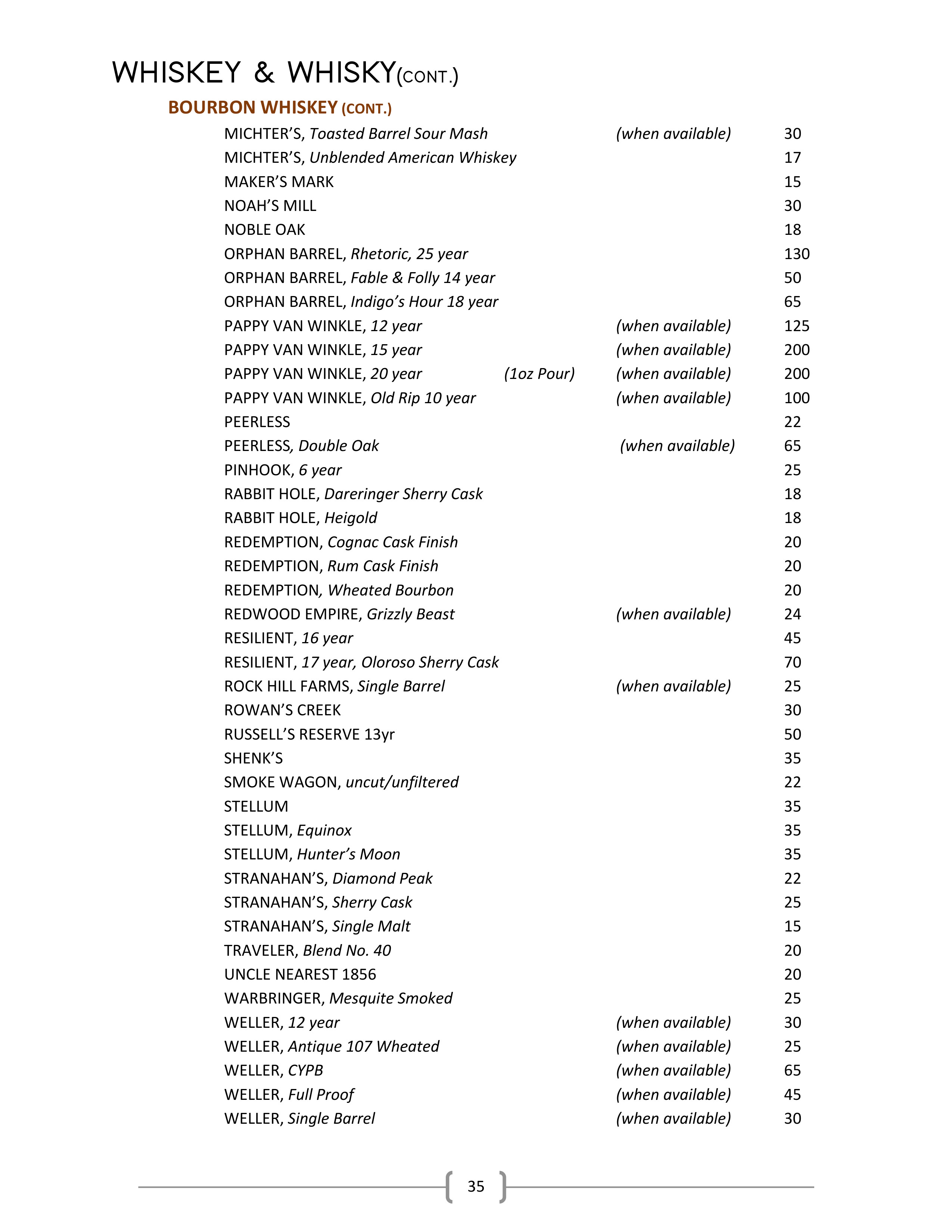 37. Wine & Spirits List - Ascend Prime