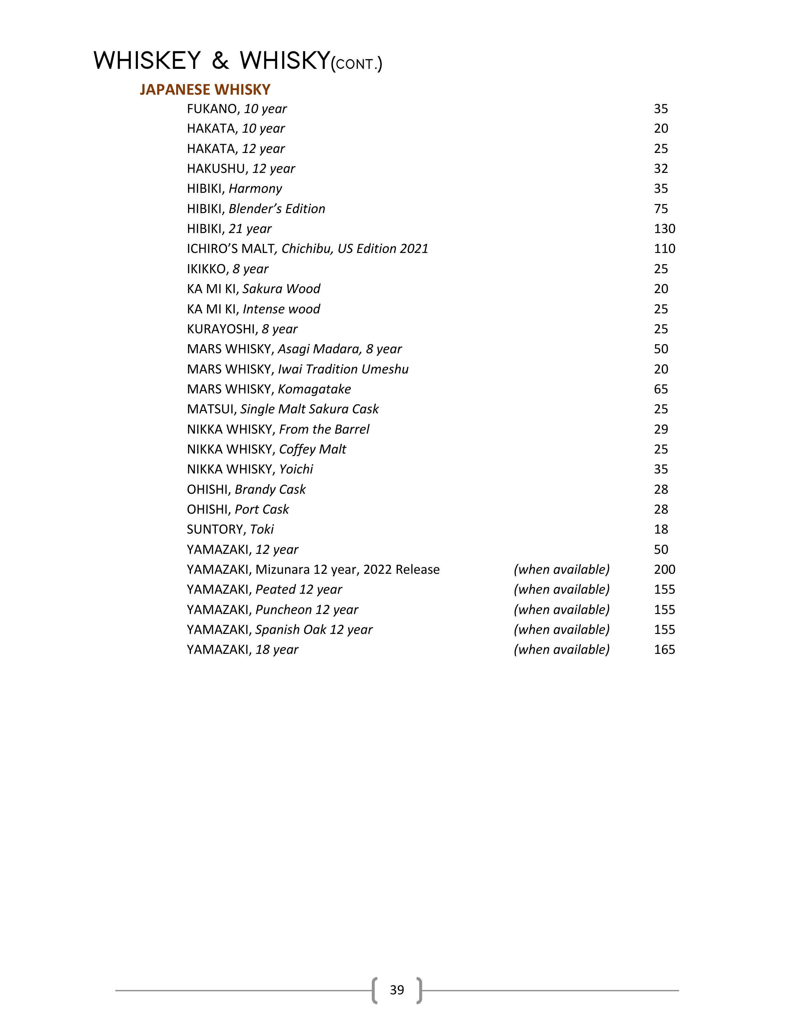 41. Wine & Spirits List - Ascend Prime